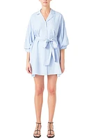 Endless Rose Tie Waist Mini Shirtdress at Nordstrom,