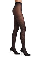 Nordstrom Jacquard Animal Texture Tights Black at Nordstrom,