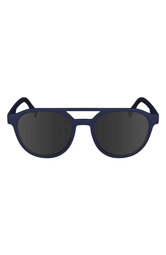 Lacoste 53mm Oval Sunglasses in Matte Blue at Nordstrom