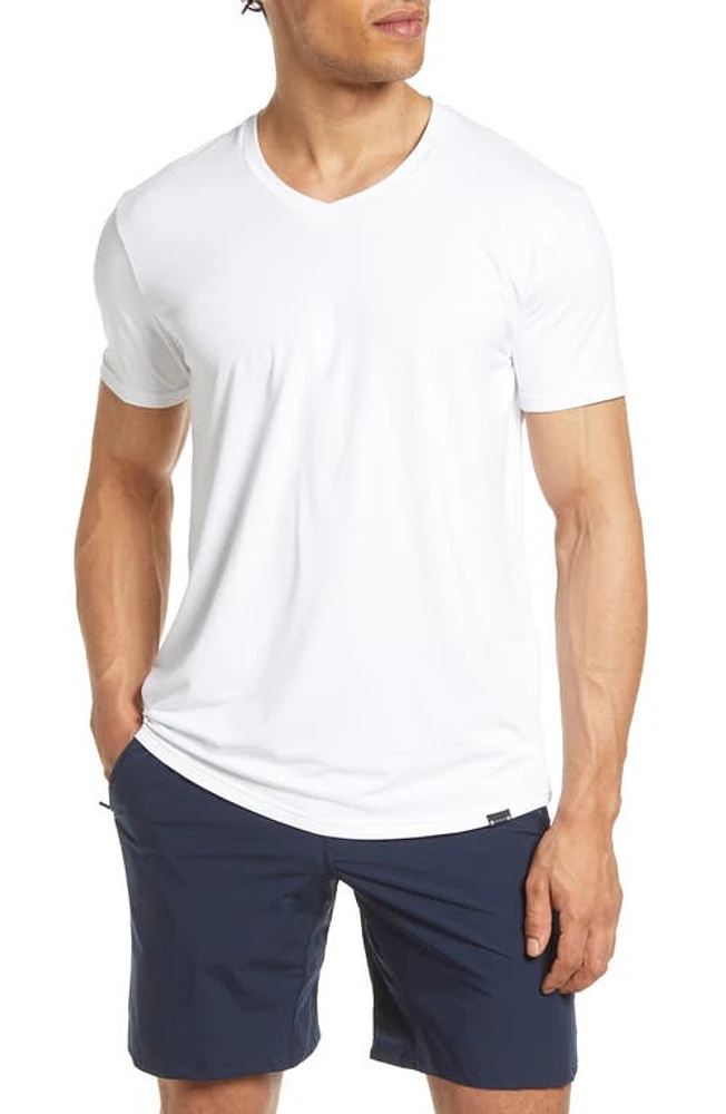 Barbell Apparel Men's Havok Stretch V-Neck T-Shirt White at Nordstrom,