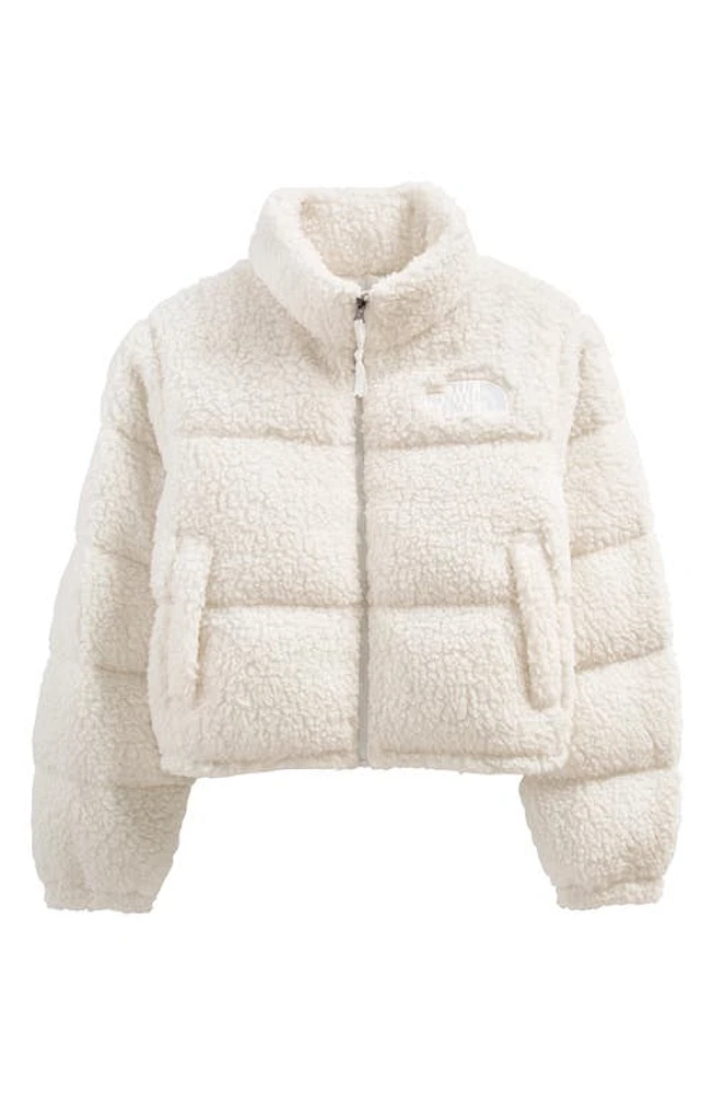 The North Face High Pile Fleece Nuptse Jacket Gardenia White at Nordstrom,