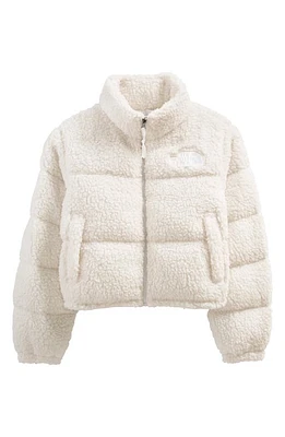 The North Face High Pile Fleece Nuptse Jacket Gardenia White at Nordstrom,