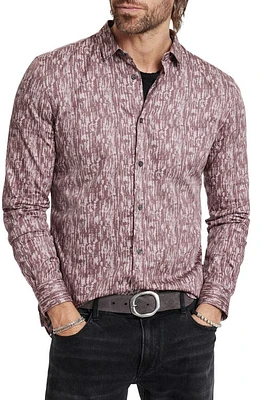 John Varvatos Ross Slim Fit Spattered Button-Up Shirt Worn Mauve at Nordstrom,