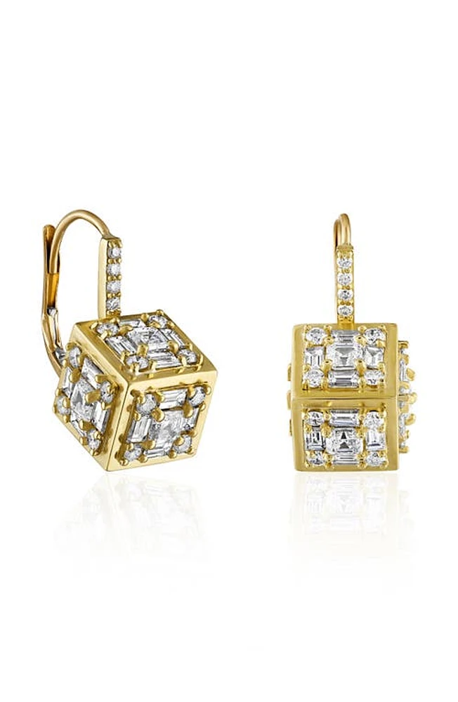 Mindi Mond Clarity 3D Diamond Drop Earrings in Yellow Gold/Diamond at Nordstrom