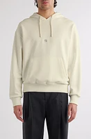 Givenchy Embroidered Logos Boxy Fit Cotton Hoodie Ivory at Nordstrom,