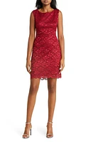 Connected Apparel Sequin Lace Sheath Dress Scarlet at Nordstrom,