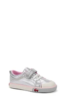 See Kai Run Kristin Metallic Sneaker Silver/Pink at Nordstrom