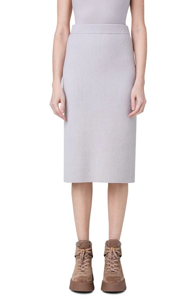 Akris Cashmere Rib Sweater Skirt 033 Greige at Nordstrom,