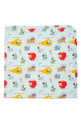 Magnetic Me Fruity Peddlers Print Swaddle Blanket in Light Blue at Nordstrom