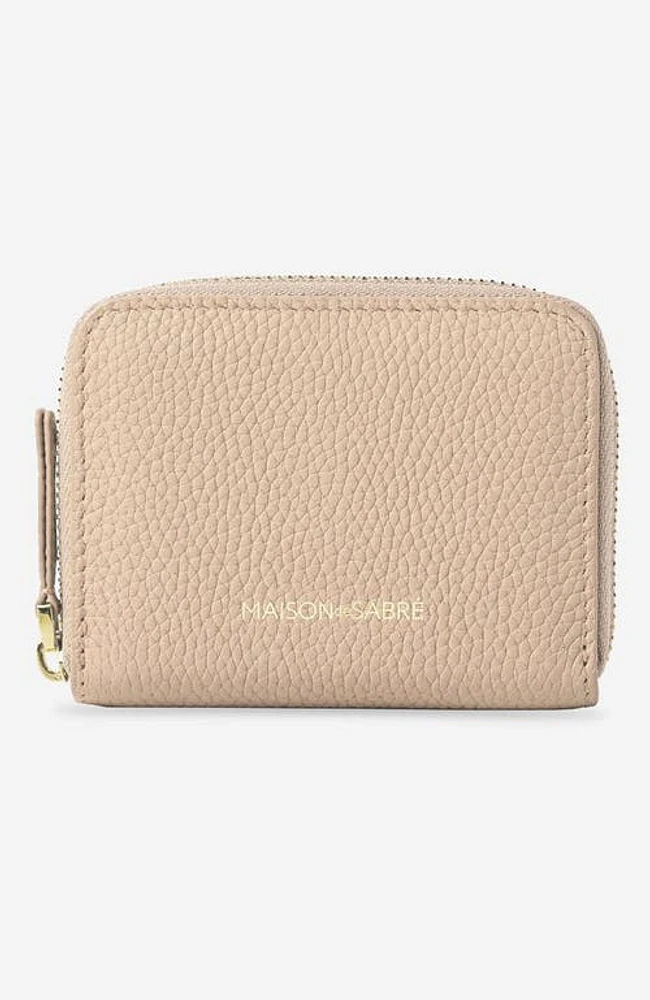 MAISON de SABRÉ Small Leather Zipped Wallet in Saharan Nude at Nordstrom