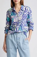 XÍRENA Beau Cotton Button-Up Shirt Stellar Blue Helios at Nordstrom,