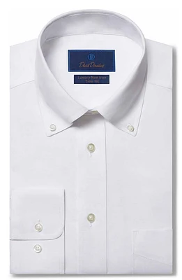 David Donahue Trim Fit Pinpoint Oxford Non-Iron Dress Shirt at Nordstrom