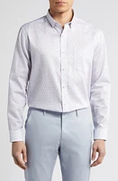 Johnston & Murphy Cocktail Print Cotton Button-Up Shirt Pink/blue at Nordstrom, R