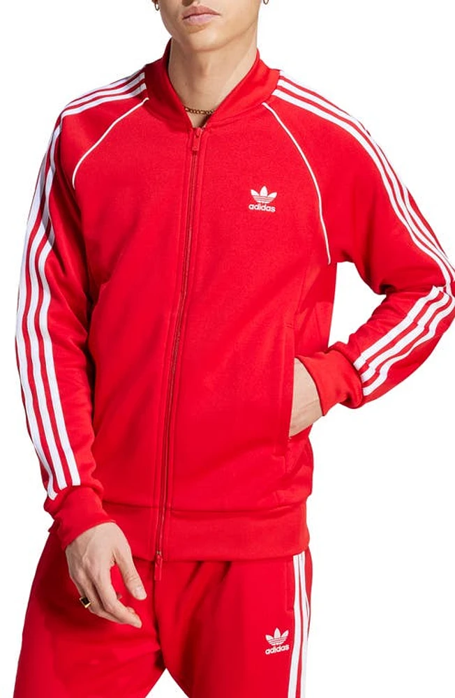 adidas Lifestyle Superstar Track Jacket Better Scarlet/White at Nordstrom, R