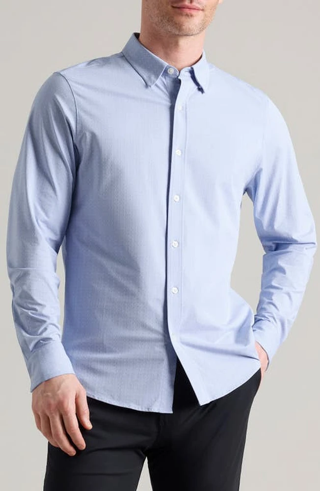 Rhone Slim Fit Commuter Button-Down Shirt Blue Dot at Nordstrom,