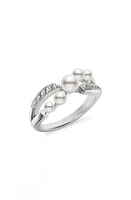 Mikimoto Cluster Cultured Pearl & Diamond Ring in White Gold/Diamond at Nordstrom, Size 6.5