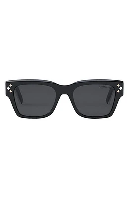 DIOR CD Diamond S2I 54mm Square Sunglasses in Shiny /Smoke at Nordstrom