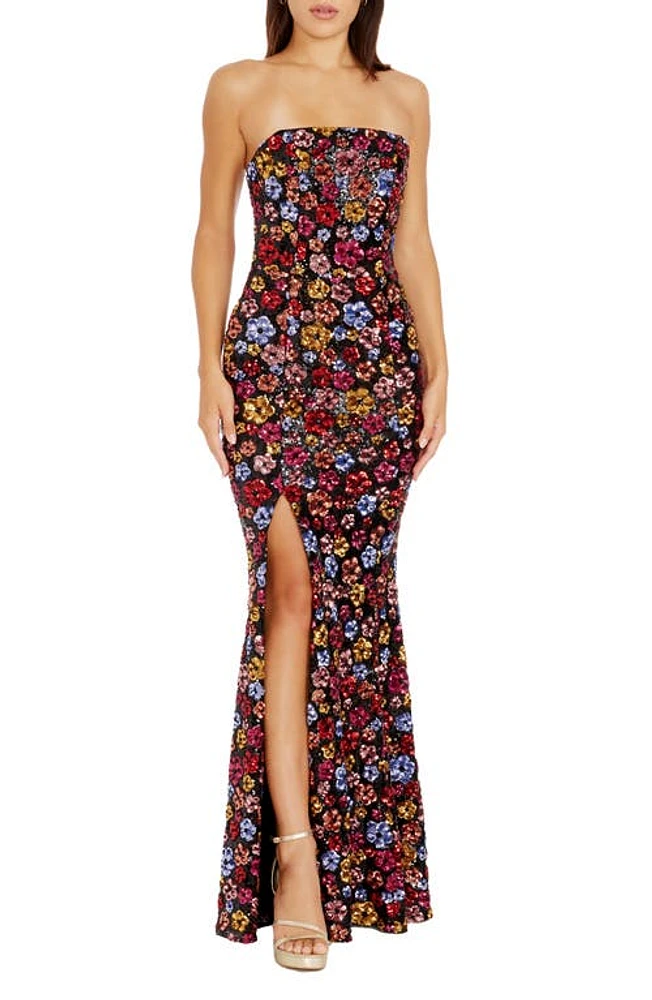 Dress the Population Janelle Floral Sequin Gown Multi at Nordstrom,