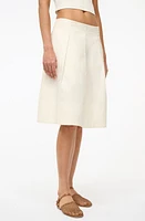 STAUD London Stretch Cotton Skirt Ivory at Nordstrom,