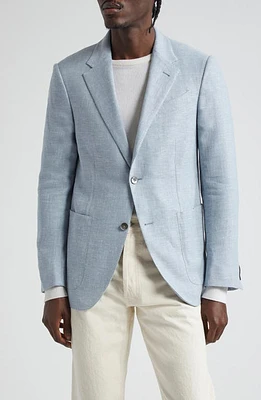 ZEGNA Fairway Crossover Linen Sport Coat Light Blue at Nordstrom, Us