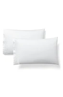 Ralph Lauren Eloise Set of 2 Embroidered 624 Thread Count Organic Cotton Pillowcases in Studio White at Nordstrom