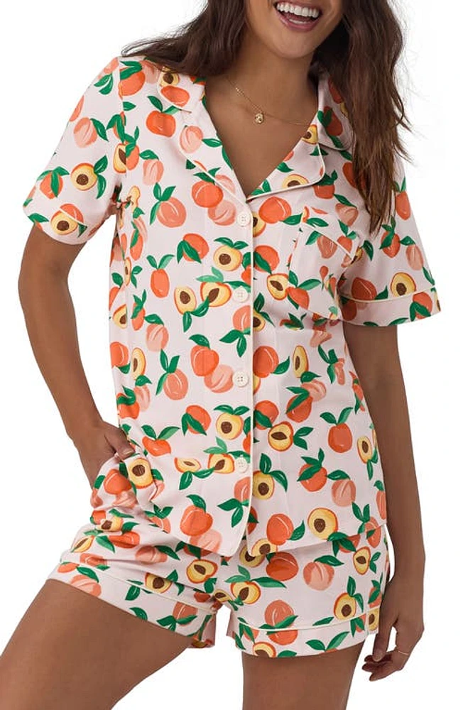 BedHead Pajamas Print Stretch Organic Cotton Jersey Short Peachy Keen at Nordstrom,