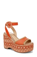 Sam Edelman Amber Espadrille Platform Ankle Strap Sandal Terra Orange at Nordstrom,