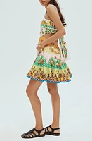 ALEMAIS Lemonis Print Cuotut Organic Cotton Minidress Multi at Nordstrom,