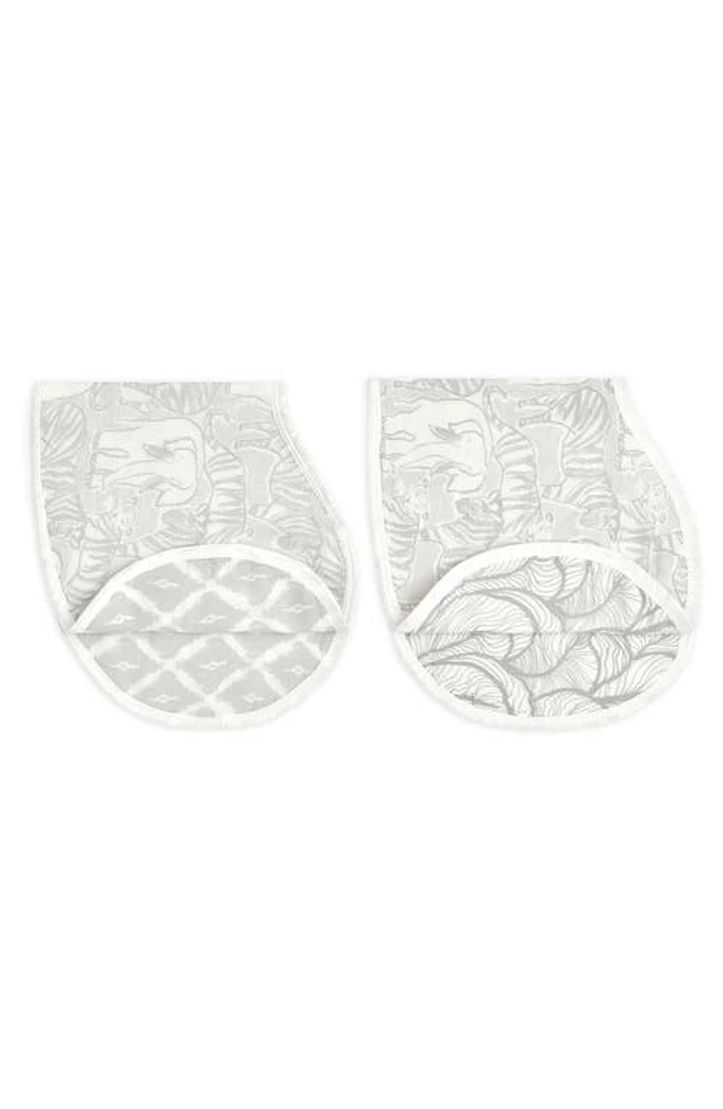 aden + anais 2-Pack Assorted Silky Soft Burpy Bibs in Culture Club Grey at Nordstrom