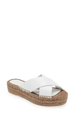 Paloma Barcelo Norma Espadrille Platform Slide Sandal White at Nordstrom,