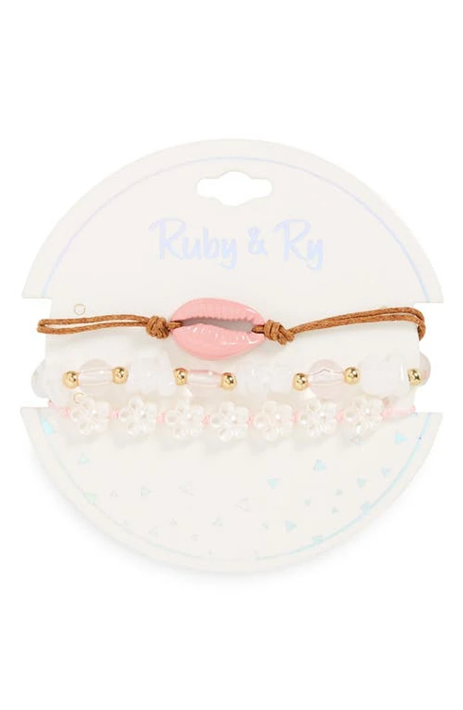 Ruby & Ry Kids' Set of 3 Bracelets in Mul at Nordstrom