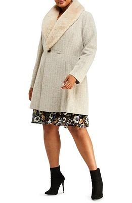 Estelle Grammy Coat with Faux Fur Collar Oatmeal at Nordstrom,