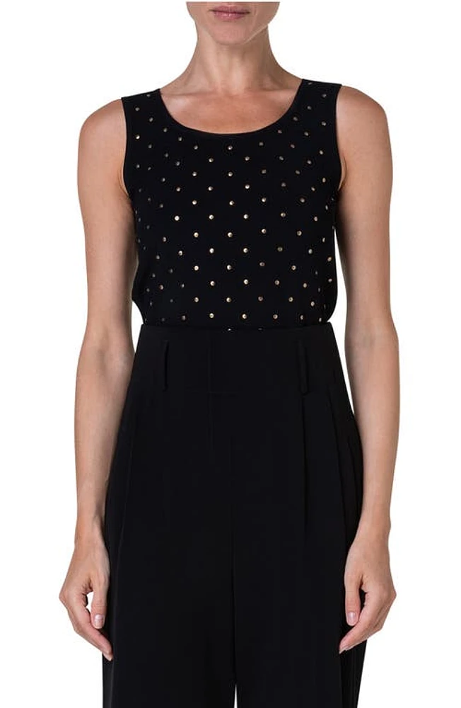 Akris punto Stud Dot Sleeveless Tank in Black at Nordstrom, Size 14