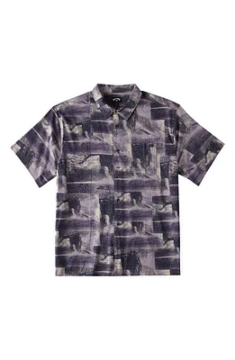 Billabong Filthy Short Sleeve Button-Up Shirt Navy/Purple Haze at Nordstrom,