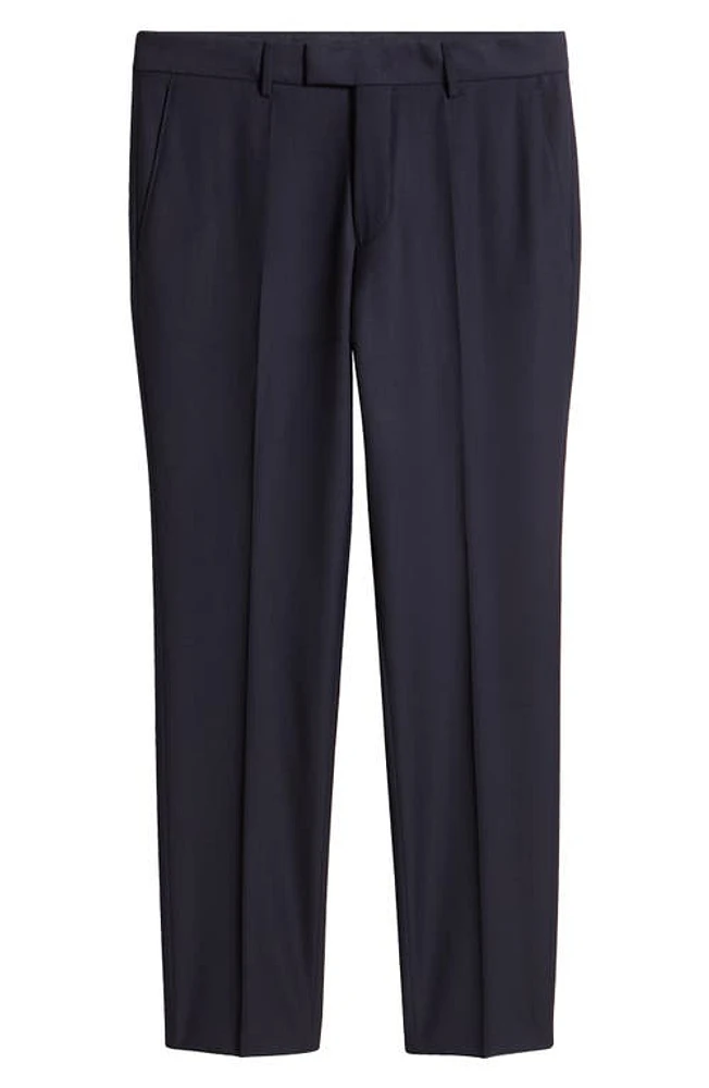 BOSS Glover Flat Front Stretch Wool Dress Pants Navy at Nordstrom, X R