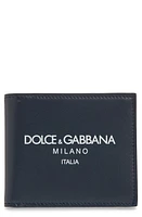 Dolce & Gabbana Logo Leather Bifold Wallet in Italia Blue at Nordstrom