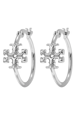 Tory Burch Eleanor Small Hoop Earrings in Tory Silver at Nordstrom