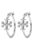 Tory Burch Eleanor Small Hoop Earrings in Tory Silver at Nordstrom