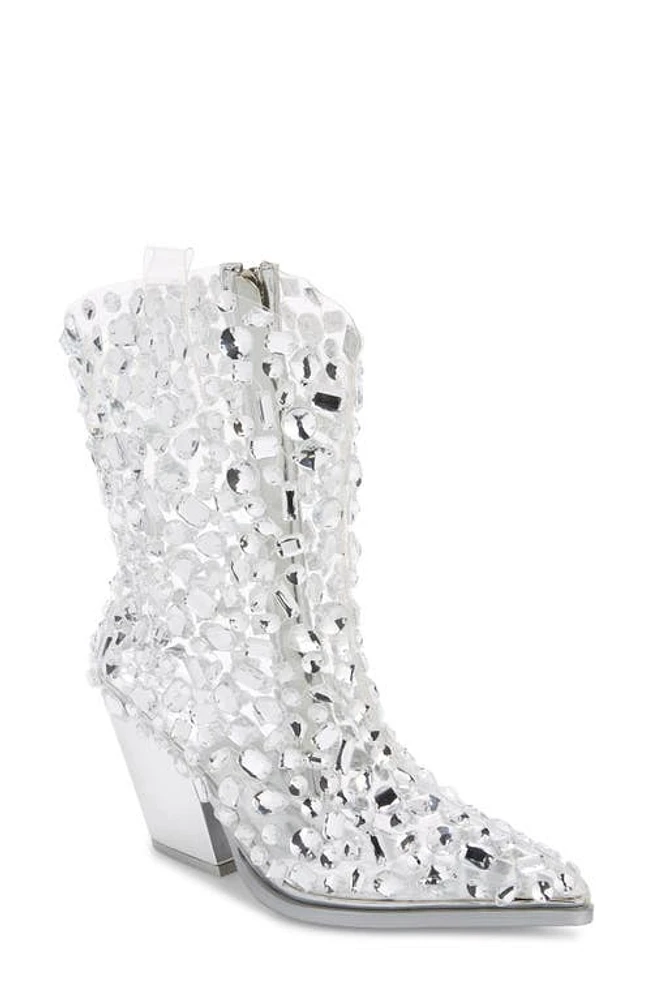 AZALEA WANG Gemmy Western Boot Silver at Nordstrom,