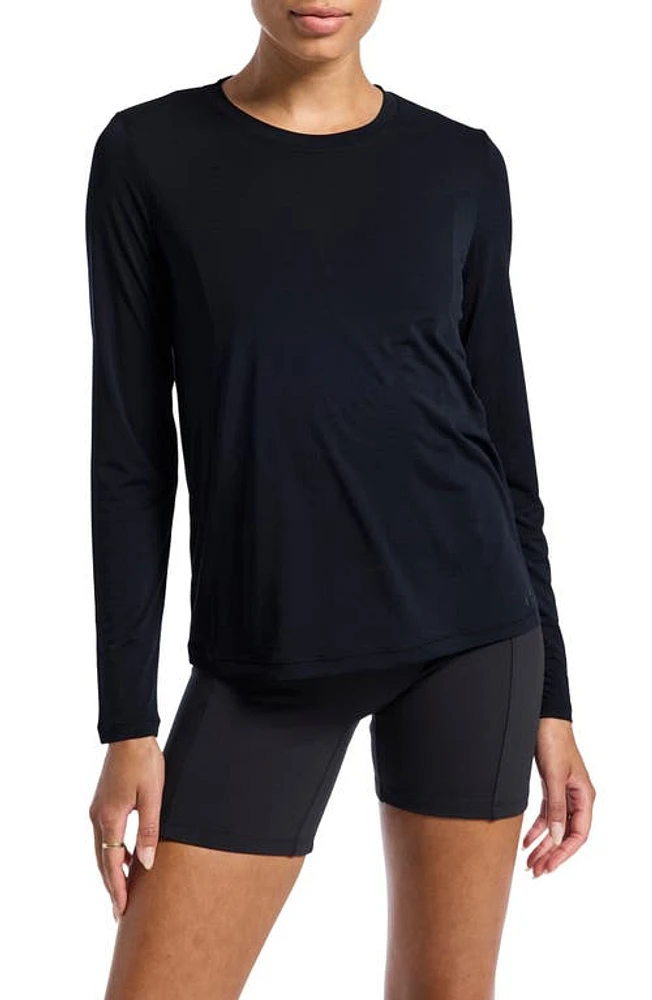 BANDIER Lightweight Long Sleeve T-Shirt Black at Nordstrom,