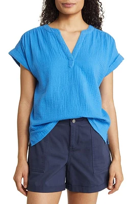 Tommy Bahama Coral Isle Gauze Top in Palace Blue at Nordstrom, Size Small