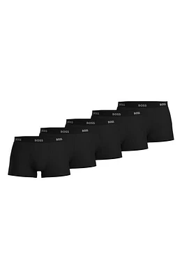 BOSS 5-Pack Authentic Cotton Trunks Black at Nordstrom,