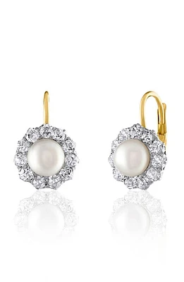 Mindi Mond Freshwater Pearl & Diamond Drop Earrings in Yellow Gold/Diamond/Pearl at Nordstrom