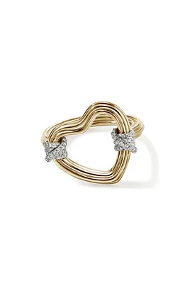 John Hardy Bamboo Collection Open Heart Ring in Gold at Nordstrom, Size 6