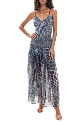 Socialite Abstract Snakeskin Print Maxi Dress Ink/Taupe at Nordstrom,