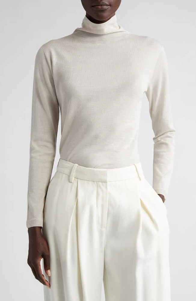 Akris Cowl Neck Cashmere & Silk Sweater 033 Camel at Nordstrom,