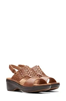 Clarks(r) Tuleah Sun Platform Sandal Tan Leather at Nordstrom,