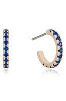 Ettika Small Cubic Zirconia Hoop Earrings in Sapphire at Nordstrom