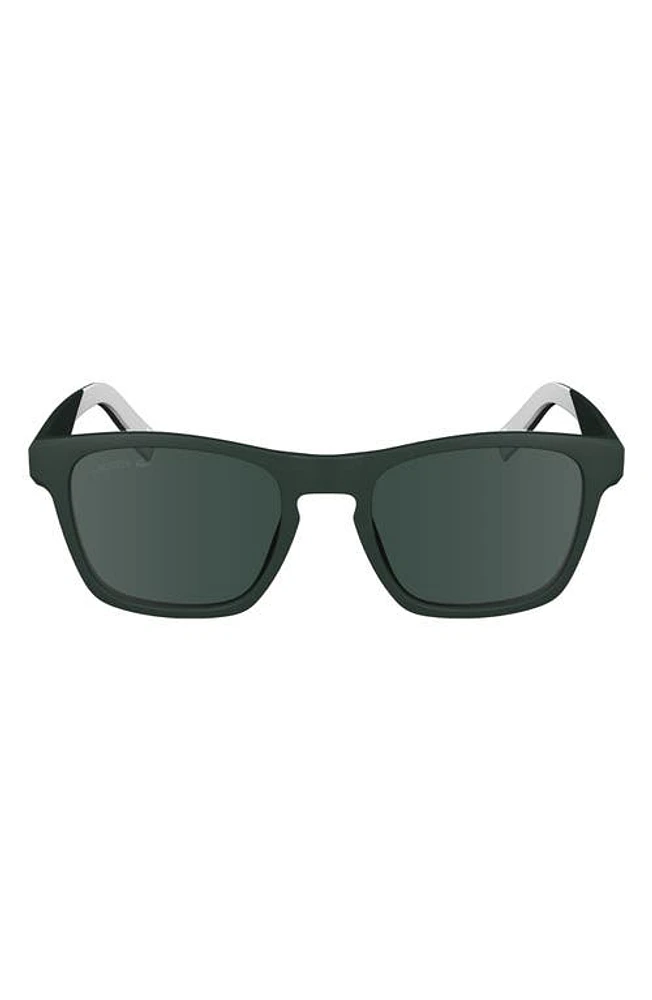 Lacoste 53mm Rectangular Sunglasses in Matte Green at Nordstrom