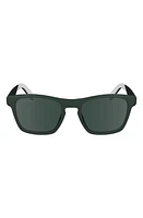 Lacoste 53mm Rectangular Sunglasses in Matte Green at Nordstrom